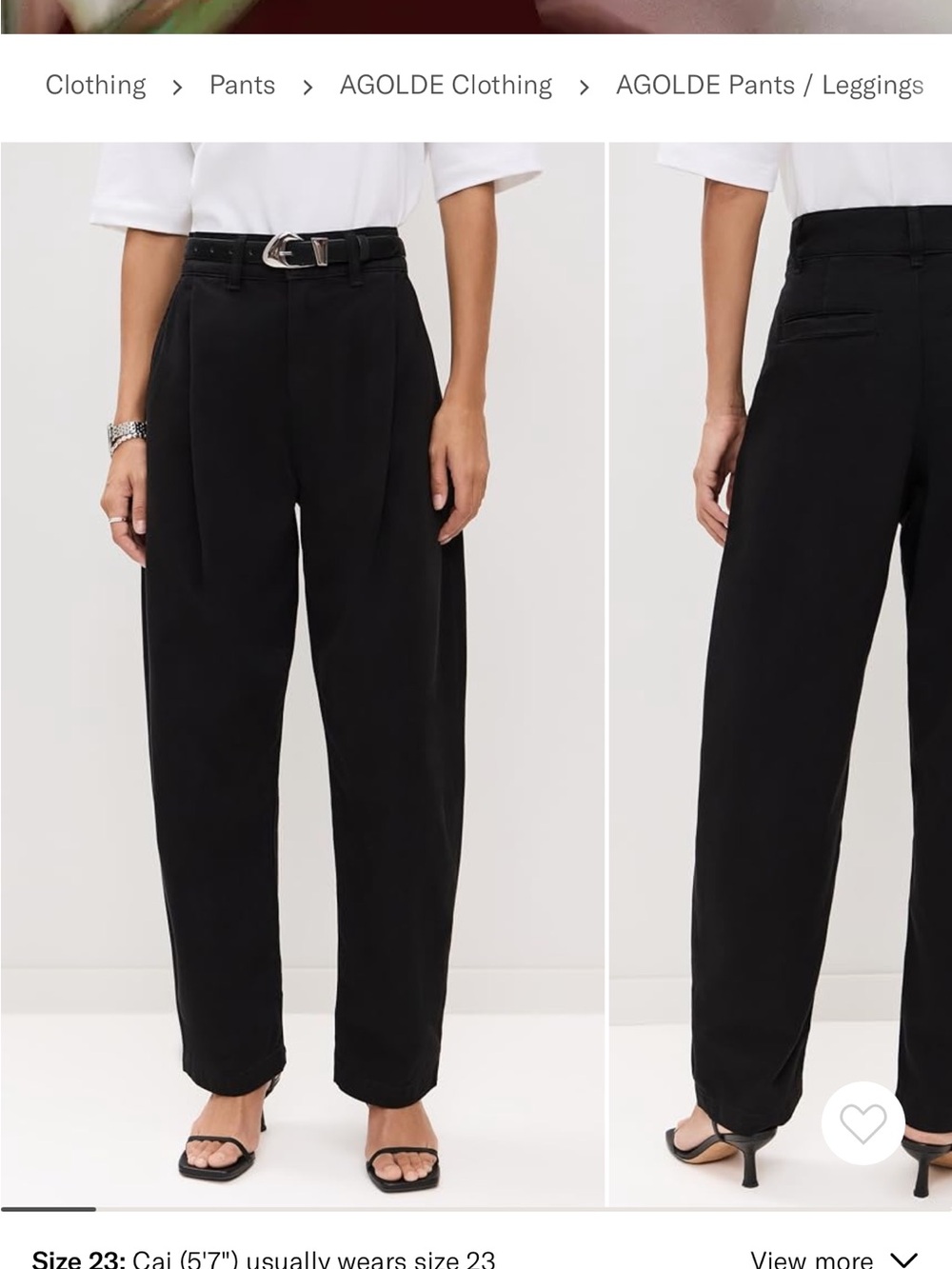 Agolde Black Daniko Chino trousers